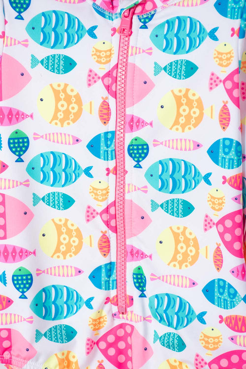 VESTIDO DE BAÑO DEL LITTLEMIC MULTICOLOR PARA NIÑA 2T A 5T