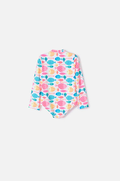 VESTIDO DE BAÑO DEL LITTLEMIC MULTICOLOR PARA NIÑA 2T A 5T