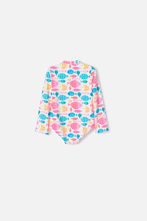VESTIDO DE BAÑO DEL LITTLEMIC MULTICOLOR PARA NIÑA 2T A 5T