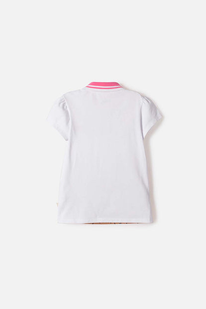 CAMISETA CAPIBARA TIPO POLO BLANCO PARA NIÑA