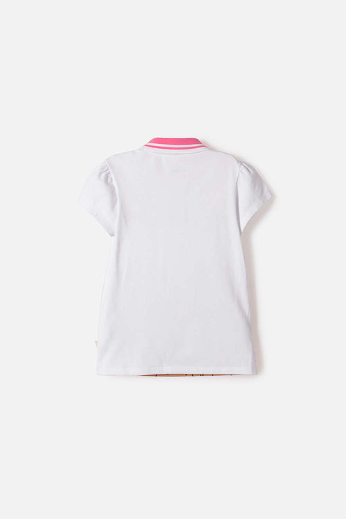 CAMISETA CAPIBARA TIPO POLO BLANCO PARA NIÑA