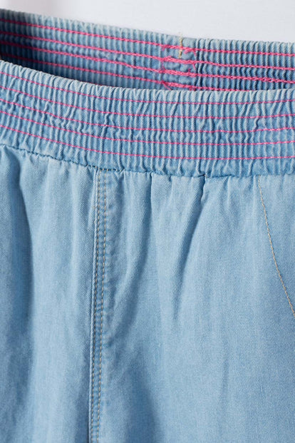 JOGGER DE LITTLEMIC BOTA AMPLIA AZUL PARA NIÑA 2T A 6T