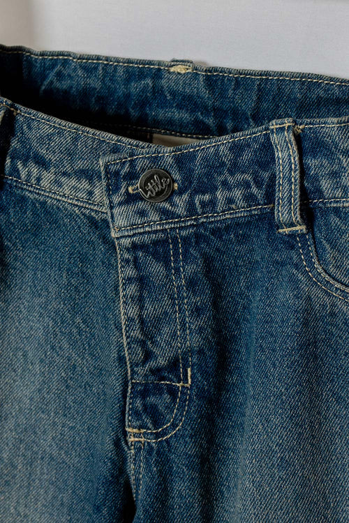 JEAN DE LITTLEMIC CON BOLSILLO AZUL PARA NIÑO 2T A  6T
