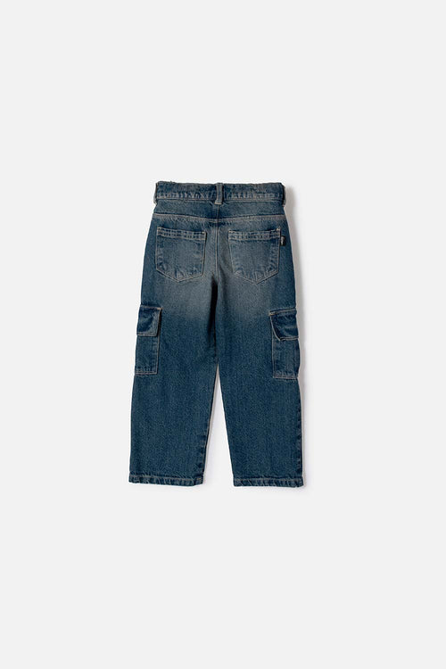 JEAN DE LITTLEMIC CON BOLSILLO AZUL PARA NIÑO 2T A  6T