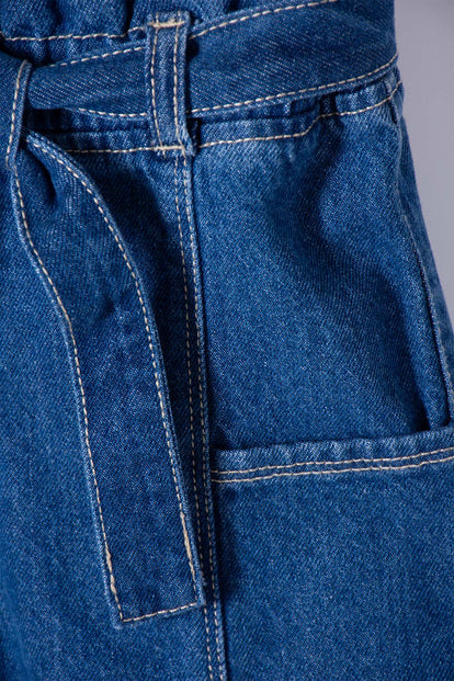 SHORT DE LITTLEMIC CON RESORTE AZUL PARA NIÑA 2T A 6T