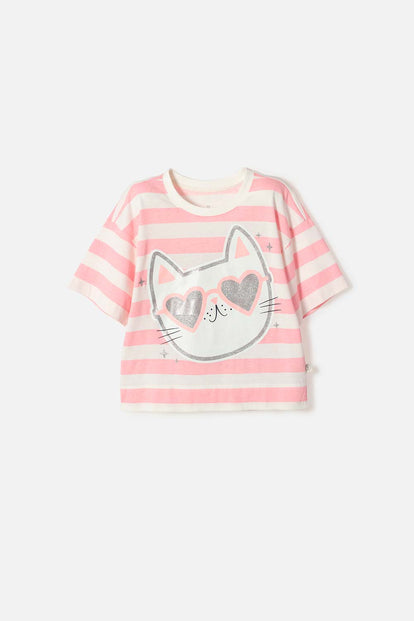 CAMISETA DE MIC MANGA CORTA MULTICOLOR PARA NIÑA
