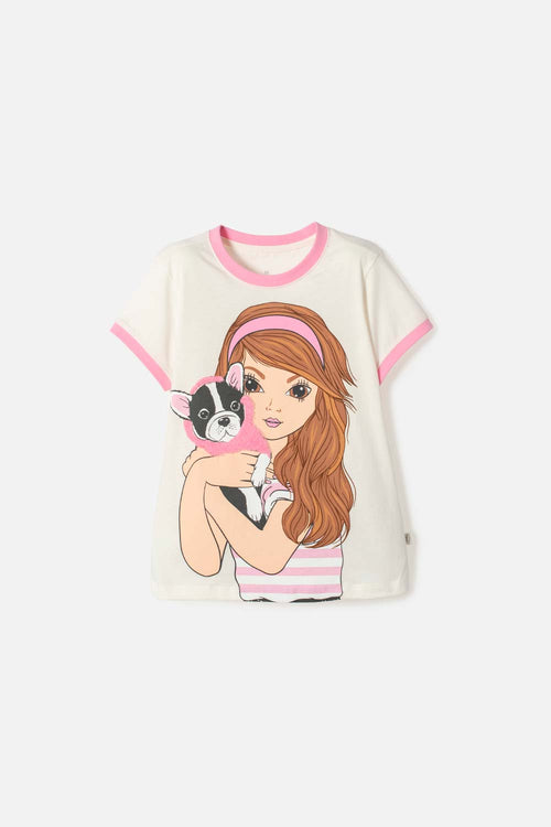 CAMISETA DE MIC MANGA CORTA MULTICOLOR PARA NIÑA