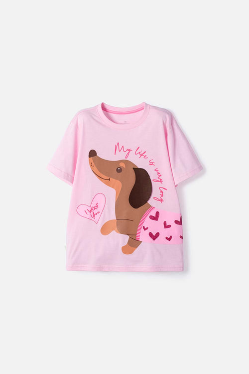 CAMISETA DE MIC MANGA CORTA MULTICOLOR PARA NIÑA