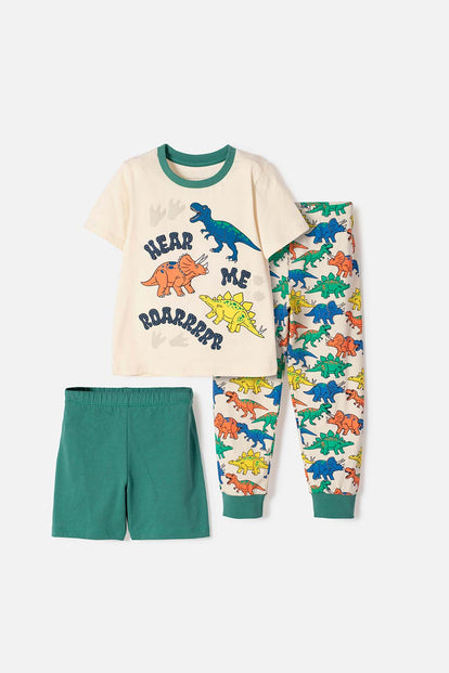 PIJAMA X3 PIEZAS DE LITTLEMIC MULTICOLOR PARA NIÑO 2T A 6T