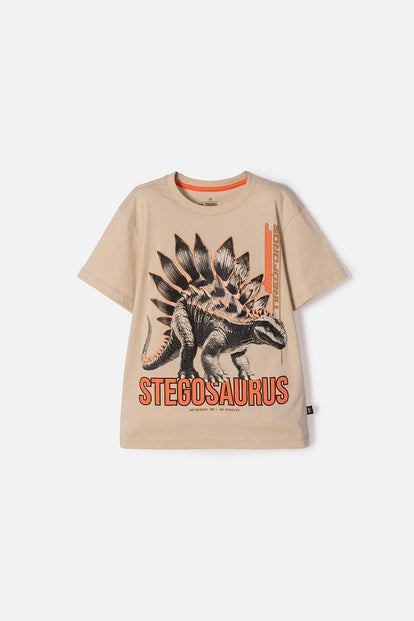 CAMISETA DE MIC MANGA CORTA CAQUI PARA NIÑO