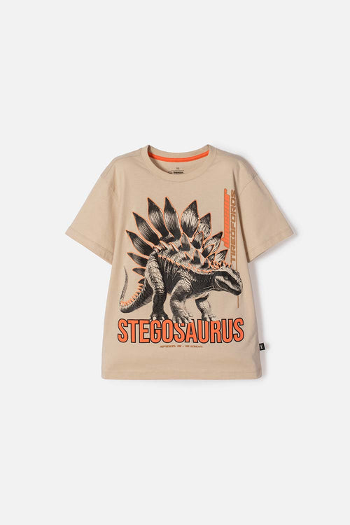 CAMISETA DE MIC MANGA CORTA CAQUI PARA NIÑO