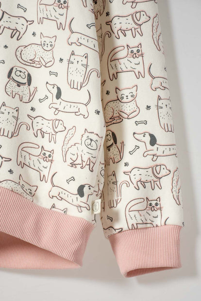 BUZO DE MIC CON CAPUCHA MARFIL PARA NIÑA