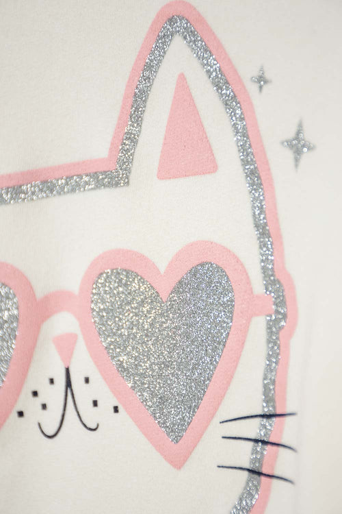 BUZO DE MIC CON BOLEROS CREMA PARA NIÑA