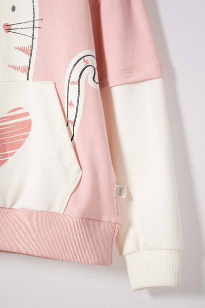 BUZO DE MIC CON CAPUCHA MULTICOLOR PARA NIÑA