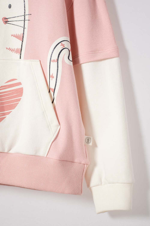 BUZO DE MIC CON CAPUCHA MULTICOLOR PARA NIÑA