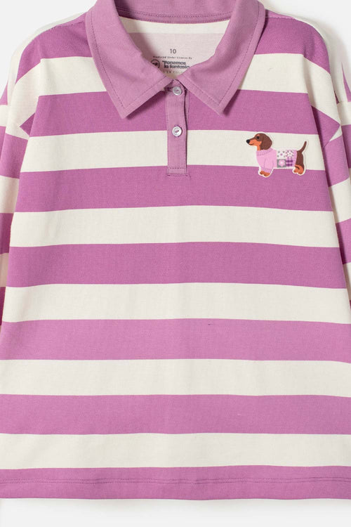 CAMISETA TIPO POLO DE MIC MULTICOLOR PARA NIÑA