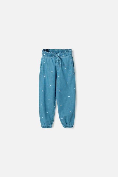 JOGGER DE LITTLEMIC CON CORDÓN AZUL PARA NIÑA 2T A 6T