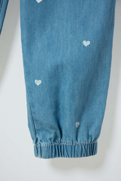JOGGER DE LITTLEMIC CON CORDÓN AZUL PARA NIÑA 2T A 6T