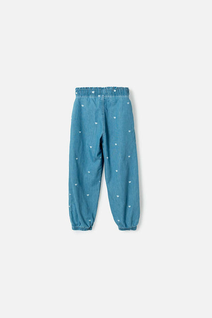 JOGGER DE LITTLEMIC CON CORDÓN AZUL PARA NIÑA 2T A 6T