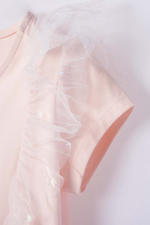 VESTIDO DE MIC CON TULL ROSADO PARA NIÑA