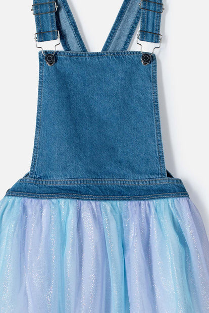 VESTIDO DE MIC CON TULL AZUL PARA NIÑA
