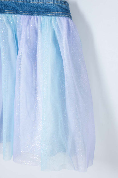 VESTIDO DE MIC CON TULL AZUL PARA NIÑA