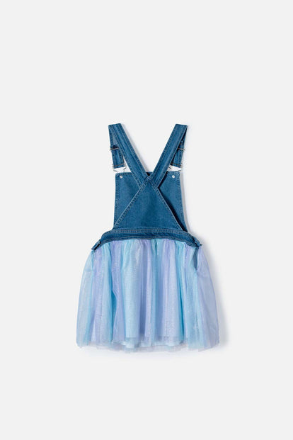 VESTIDO DE MIC CON TULL AZUL PARA NIÑA