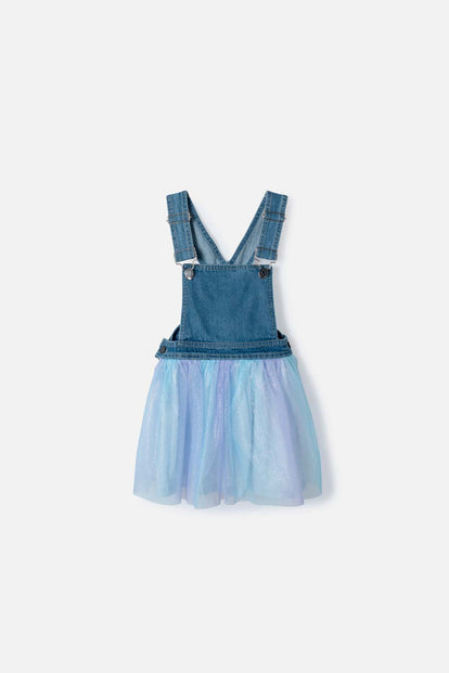 VESTIDO DE LITTLEMIC CON TULL MULTICOLOR PARA NIÑA 2T A 6T