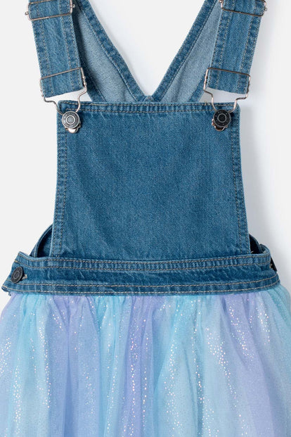 VESTIDO DE LITTLEMIC CON TULL MULTICOLOR PARA NIÑA 2T A 6T