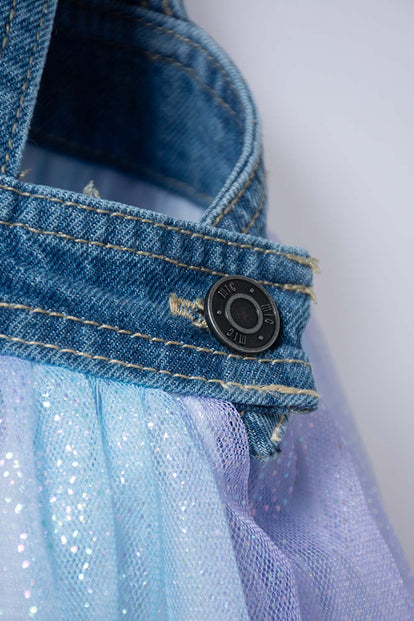 VESTIDO DE LITTLEMIC CON TULL MULTICOLOR PARA NIÑA 2T A 6T