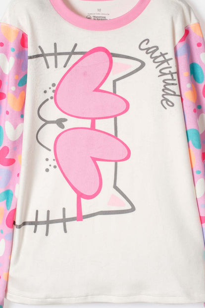 PIJAMA DE MIC CON PANTALÓN LARGO MULTICOLOR PARA NIÑA