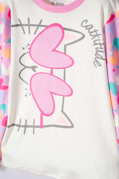 PIJAMA DE MIC CON PANTALÓN LARGO MULTICOLOR PARA NIÑA