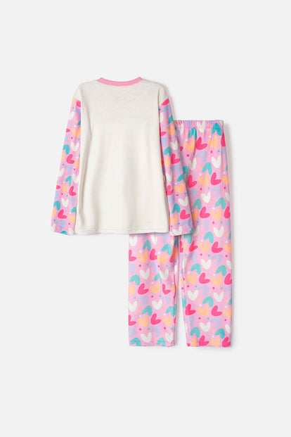 PIJAMA DE MIC CON PANTALÓN LARGO MULTICOLOR PARA NIÑA