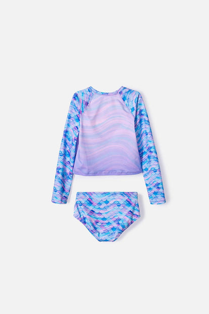 CONJUNTO DE BAÑO MIC MANGA LARGA MORADO PARA NIÑA