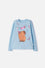 CAMISETA DE MIC MANGA LARGA AZUL PARA NIÑA