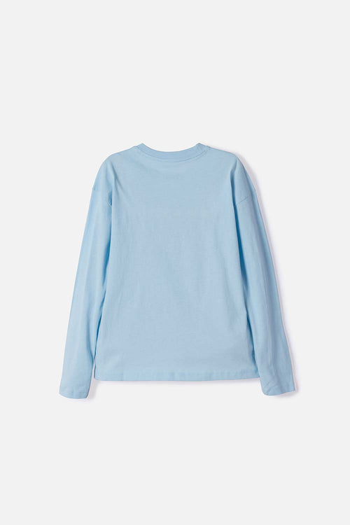 CAMISETA DE MIC MANGA LARGA AZUL PARA NIÑA