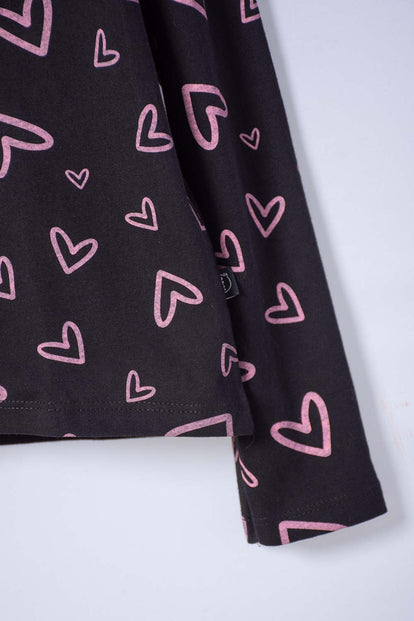 CAMISETA DE MIC MANGA LARGA NEGRO PARA NIÑA