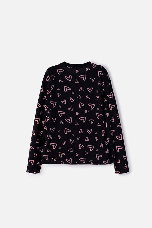 CAMISETA DE MIC MANGA LARGA NEGRO PARA NIÑA