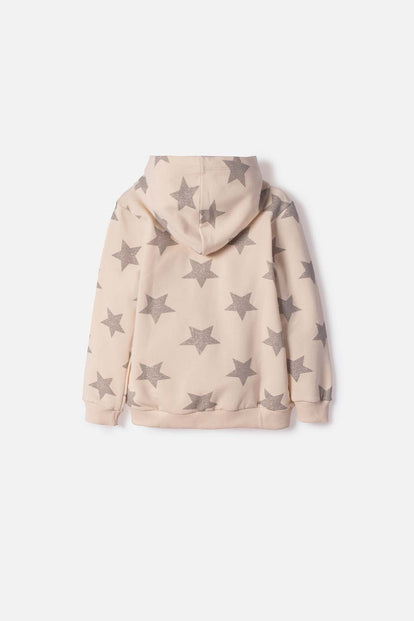 BUZO DE LITTLEMIC CON CAPUCHA ALMENDRA PARA NIÑA 2T A 6T