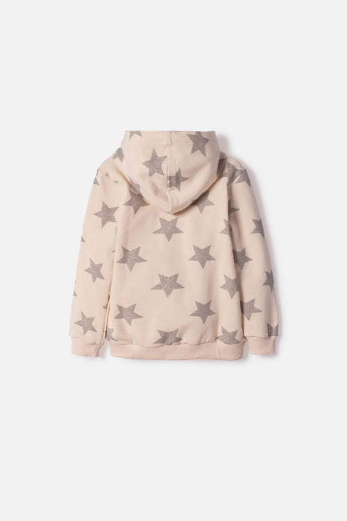 BUZO DE LITTLEMIC CON CAPUCHA ALMENDRA PARA NIÑA 2T A 6T