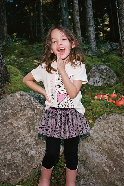 CONJUNTO DE MIC CON FALDA BOLEROS MULTICOLOR PARA NIÑA