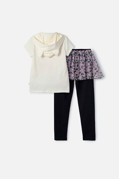 CONJUNTO DE MIC CON FALDA BOLEROS MULTICOLOR PARA NIÑA