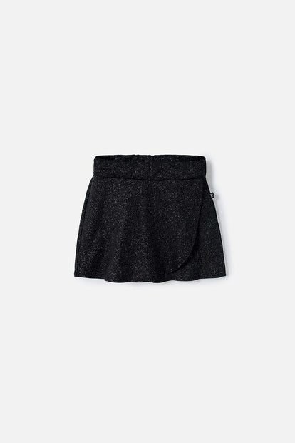 FALDA SHORT DE MIC CON RESORTE NEGRO PARA NIÑA