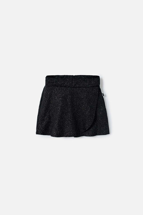 FALDA SHORT DE MIC CON RESORTE NEGRO PARA NIÑA