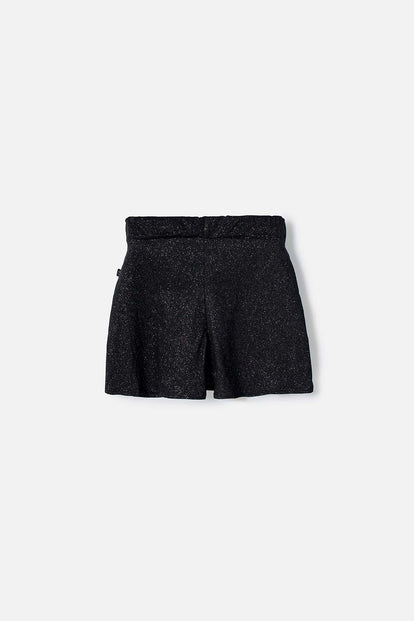 FALDA SHORT DE MIC CON RESORTE NEGRO PARA NIÑA