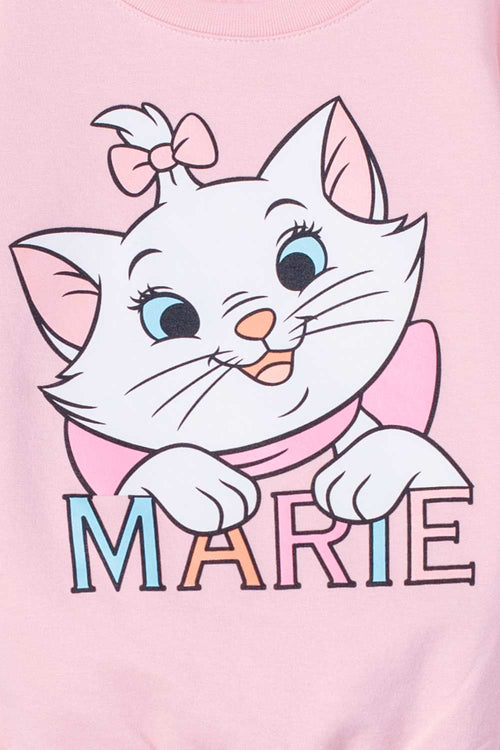 BUZO DE LA GATA MARIE CERRADO ROSADO PARA NIÑA 2T A 5T