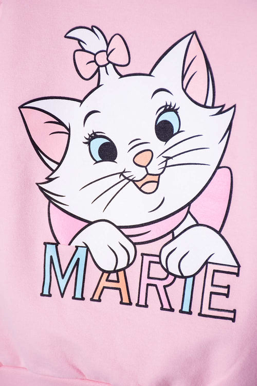 BUZO DE LA GATA MARIE CERRADO ROSADO PARA NIÑA 2T A 5T