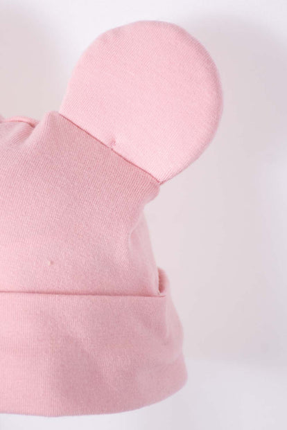 SET PRIMER DÍA DE MINNIE MOUSE MARFIL Y ROSADO ESTAMPADO PARA BEBÉ NIÑA