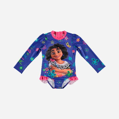 VESTIDO DE BAÑO ENCANTO MANGA LARGA MORADO PARA NIÑA 2T A 5T