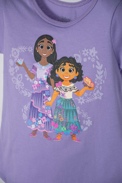 CAMISETA DE ENCANTO MANGA CORTA MORADA PARA NIÑA 2T A 5T